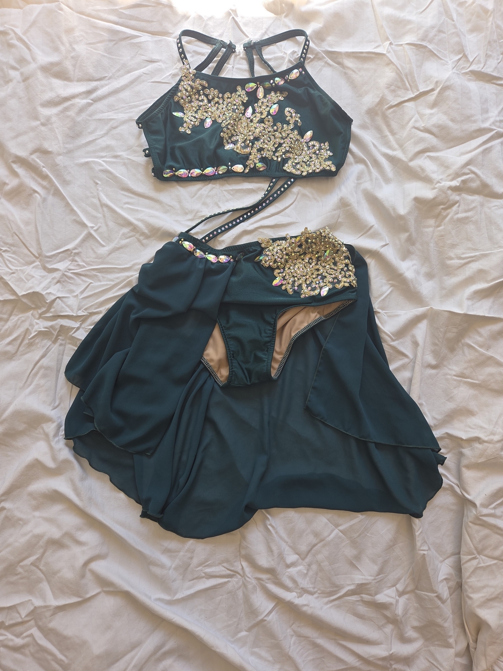 Glamour Emerald Green Dance Costume